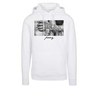 Hoodie MISTERTEE "MisterTee Herren Pray 2.0 Hoody", Herren, Gr. XL, weiß, 65% Baumwolle, 35% Polyester, unifarben, Rundhals, Sweatshirts Hoodie (36908325-XL) weiß