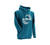 Hoodie mit Känguru-Tasche, Farbe: petrol, Größe: L - Motiv: SIMSON Cross