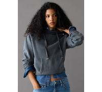 Hoodie PEPE JEANS "BEGO", Damen, Gr. L, schwarz, Sweatware, Obermaterial: 85% Baumwolle, 15% Polyester, unifarben, washed, hüftlang, Rundhals, Raglanärmel Rippbündchen, Sweatshirts Hoodie, Sweatqualit