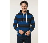 Hoodie PEPE JEANS "JOE STRIPES HOODIE", Herren, Gr. L, blau (deep sea blau), Sweatware, Obermaterial: 100% Baumwolle, gestreift, hüftbedeckend, Rundhals, Rippbündchen, Sweatshirts Hoodie, mit verdeckt