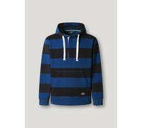 Hoodie PEPE JEANS "JOE STRIPES HOODIE", Herren, Gr. XXL, deep sea blau, Sweatware, Obermaterial: 100% Baumwolle, gestreift, hüftbedeckend, Rundhals, Rippbündchen, Sweatshirts Hoodie, mit verdeckter Kn