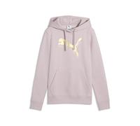 Hoodie PUMA "ESS METALLIC Hoodie Damen", Damen, Gr. XS, rosa (misty pink metallic gold), Obermaterial: 68% Baumwolle, 32% Polyester. Kapuzenfutter: 100% Baumwolle. Rippe: 97% Baumwolle, 3% Elasthan, n