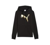 PUMA Unisex ESS METALLIC Hoodie FL Kapuzenpullis, PUMA Black-Metallic Gold,