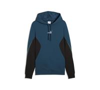 Hoodie PUMA "Essentials Colourblock Hoodie Herren", Herren, Gr. S, blau (midnight petrol blau), Obermaterial: 63% Polyester, 37% Baumwolle. Rippe: 3% Elasthan, 97% Baumwolle. Seitentasche - Oben: 100%