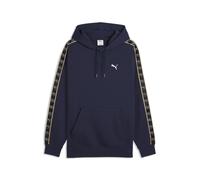 Hoodie PUMA "Essentials Elevated Tape Relaxed Hoodie Herren", Herren, Gr. XL, blau (navy blau), Obermaterial: 34% Polyester, 66% Baumwolle. Kapuzenfutter: 100% Baumwolle. Rippe: 3% Elasthan, 97% Baumw