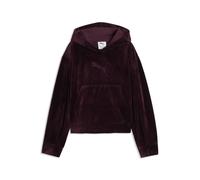 Hoodie PUMA "Essentials Elevated Velour Relaxed Short Length Hoodie Mädchen", Kinder, Gr. 164, ruby noir rot, Obermaterial: 100% Polyester. Kapuzenfutter: 100% Baumwolle, relaxed fit, Sweatshirts Hood