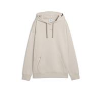 Hoodie PUMA "Essentials Fleece Relaxed Hoodie Damen", Damen, Gr. L, beige (silber fog beige), Obermaterial: 34% Polyester, 66% Baumwolle. Kapuzenfutter: 100% Baumwolle. Rippe: 3% Elasthan, 97% Baumwol
