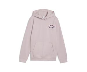 Hoodie PUMA "Essentials Nature 2.0 Graphic Hoodie Mädchen", Kinder, Gr. 128, rosa (misty pink), Obermaterial: 32% Polyester, 68% Baumwolle. Kapuzenfutter: 100% Baumwolle. Ärmelbund: 3% Elasthan, 97% B
