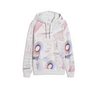 Hoodie PUMA "Essentials Printed Graphic Hoodie Herren", Herren, Gr. M, weiß glow heather, Obermaterial: 100% Baumwolle. Kapuzenfutter: 100% Baumwolle. Rippe: 3% Elasthan, 97% Baumwolle, normal, Sweats
