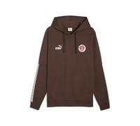 Hoodie PUMA "FC St. Pauli KING Hoodie Herren", Herren, Gr. XS, weiß (espresso braun weiß), Obermaterial: 100% Baumwolle. Rippe: 3% Elasthan, 97% Baumwolle. Besatz: 100% Polyester, normal, Rundhals, Sw