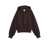 Kapuzensweatshirt PUMA "HER RELAXED HOODIE FL", Damen, Gr. S, chocolate fondue, Fleece, Obermaterial: 68% Baumwolle, 32% Polyester, unifarben, relaxed fit normal, angesetztes Bündchen, Sweatshirts, mi