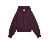 1100000002199 PUMA "HER Relaxed Fleece Hoodie Damen", Damen, Gr. S, rot (ruby noir rot), Obermaterial: 32% Polyester, 68% Baumwolle. Kapuzenfutter: 100% Baumwolle. Rippe: 3% Elasthan, 97% Baumwolle, r