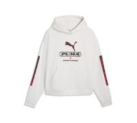 Hoodie PUMA "PUMA Sport Boxy Graphic Fleece Hoodie Herren", Herren, Gr. L, weiß glow heather, Obermaterial: 34% Polyester, 66% Baumwolle. Seitentasche - Oben: 100% Baumwolle, relaxed fit, Sweatshirts