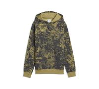 Hoodie PUMA "PUMA Sport Camo Fleece-Hoodie Jungen", Kinder, Gr. 128, grün (chai latte braun), Obermaterial: 66% Baumwolle, 34% Polyester. Kapuzenfutter: 100% Baumwolle. Rippe: 3% Elasthan, 97% Baumwol