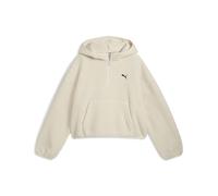 Hoodie PUMA "Wardrobe Essentials Oversized Polarfleece Hoodie Damen", Damen, Gr. L, alpine snow weiß, Obermaterial: 100% Polyester, oversize, Sweatshirts Hoodie (33656317-L) alpine snow weiß