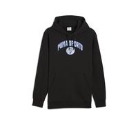Hoodie PUMA "Wardrobe Essentials Sports Legacy Hoodie Herren", Herren, Gr. S, schwarz, Obermaterial: 32% Polyester, 68% Baumwolle. Rippe: 96% Baumwolle, 4% Elasthan, normal, Sweatshirts Hoodie (607780