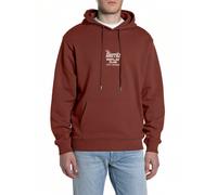 Hoodie REPLAY, Herren, Gr. XL, chocolate, Sweatware, Obermaterial: 100% Baumwolle, bedruckt, hüftbedeckend, Rippbündchen, Sweatshirts Hoodie, mit großem Rückenprint (82958902-XL) chocolate