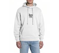 Hoodie REPLAY, Herren, Gr. XXL, natural weiß, Sweatware, Obermaterial: 100% Baumwolle, bedruckt, hüftbedeckend, Rippbündchen, Sweatshirts Hoodie, mit großem Rückenprint (93410759-XXL) natural weiß