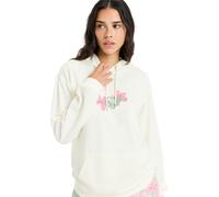 Hoodie ROXY "Hibiscus Heart", Damen, Gr. S, beige (egret), 60% Baumwolle, 40% Polyester, Sweatshirts Hoodie (28094631-S)