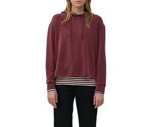 Hoodie S.OLIVER, Damen, Gr. 38, rot (dunkelrot), Sweatware, Obermaterial: 47% Modal, 41% Polyester, 12% Elasthan, unifarben, regular fit Po-bedeckend, ohne Ausschnitt, Rippbündchen, Sweatshirts Hoodie