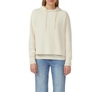 Hoodie S.OLIVER, Damen, Gr. 46, beige (ecru), Sweatware, Obermaterial: 47% Modal, 41% Polyester, 12% Elasthan, unifarben, casual, regular fit Po-bedeckend, ohne Ausschnitt, Langarm Rippbündchen, Sweat