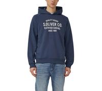 Hoodie S.OLIVER, Herren, Gr. 3XL, blau, Sweatware, Obermaterial: 70% Baumwolle, 30% Polyester, bedruckt, regular fit normal, ohne Ausschnitt, Rippbündchen, Sweatshirts Hoodie, mit Logo Print (13482045