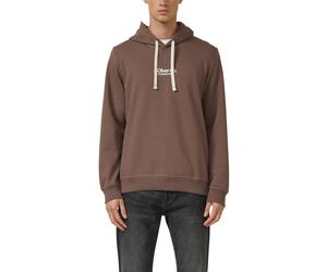 Hoodie S.OLIVER, Herren, Gr. 3XL, braun, Sweatware, Obermaterial: 70% Baumwolle, 30% Polyester, unifarben, regular fit normal, ohne Ausschnitt, Rippbündchen, Sweatshirts Hoodie, mit Logo Schriftzug (9