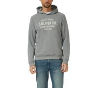 Hoodie S.OLIVER, Herren, Gr. XXL, mid grau, Sweatware, Obermaterial: 70% Baumwolle, 30% Polyester, bedruckt, regular fit normal, ohne Ausschnitt, Rippbündchen, Sweatshirts Hoodie, mit Logo Print (9150