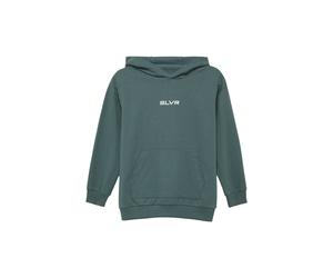 Hoodie S.OLIVER JUNIOR, Jungen, Gr. 158/164, grau (grau, grün), Sweatware, Obermaterial: 100% Polyamid, unifarben, regular fit taillenbedeckt, ohne Ausschnitt, Rippbündchen, Sweatshirts Hoodie, mit Ka