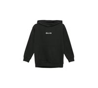 Hoodie S.OLIVER JUNIOR, Jungen, Gr. 158/164, schwarz, Sweatware, Obermaterial: 100% Polyamid, unifarben, regular fit taillenbedeckt, ohne Ausschnitt, Rippbündchen, Sweatshirts Hoodie, mit Kapuze (4741