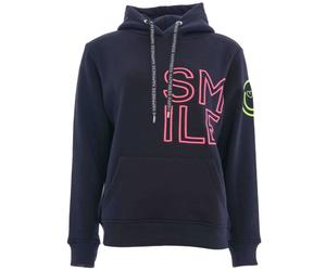 Hoodie SMILE 2.0 Zwillinsgherz navy/ neon rosa - in fünf Größen XL