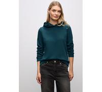 Hoodie STREET ONE, Damen, Gr. 36, tide blau, Sweatware, 60% Baumwolle, 40% Polyester, unifarben, normal, ohne Ausschnitt, Bündchen, Sweatshirts Hoodie, im soften Baumwoll-Mix (41462315-36) tide blau