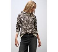 Street One Hoodie Gemustert Animal-Print – deep roast Braun – Damen Gr. 38