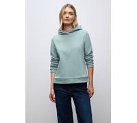 Hoodie STREET ONE, Damen, Gr. 44, arona blau, Sweatware, 60% Baumwolle, 40% Polyester, unifarben, normal, ohne Ausschnitt, Bündchen, Sweatshirts, im soften Baumwoll-Mix (24898905-44) arona blau