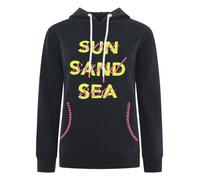Hoodie "SUN SAND SEA" Zwillinsgherz navy - vier Größen S