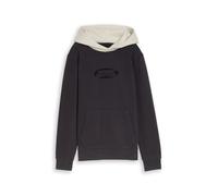 Hoodie TOM TAILOR, Jungen, Gr. 152, coal grau, Sweatware, Obermaterial: 70% Baumwolle, 30% Polyester, unifarben, regular fit normal, ohne Ausschnitt, Rippbündchen, Sweatshirts Hoodie, mit Schriftzug (