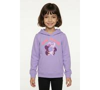 Hoodie TOM TAILOR, Mädchen, Gr. 128/134, lila (sweet lila), Sweatware, Obermaterial: 100% Baumwolle, regular fit taillenbedeckt, Rippbündchen, Sweatshirts Hoodie, mit Kapuze (12537444-128) sweet lila