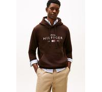 Hoodie TOMMY HILFIGER "BRAND LOVE BIG HILFIGER", Herren, Gr. L, chocolate, Sweatware, Obermaterial: 77% Baumwolle, 23% Polyester, regular fit normal, Rippbündchen, Sweatshirts Hoodie, mit Logo-Grafik,