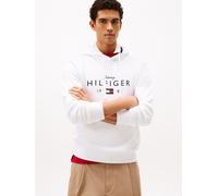 Hoodie TOMMY HILFIGER "BRAND LOVE BIG HILFIGER", Herren, Gr. M, weiß, Sweatware, Obermaterial: 77% Baumwolle, 23% Elasthan, regular fit normal, Rippbündchen, Sweatshirts Hoodie, mit Logo-Grafik, norma