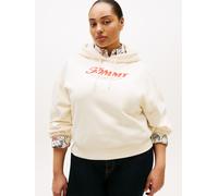 Hoodie TOMMY HILFIGER CURVE "CRV FUN GRAPHIC MDRN HOODIE", Damen, Gr. 50, calico, Sweatware, Obermaterial: 100% Baumwolle, bedruckt, regular fit normal, ohne Ausschnitt, Rippbündchen, Sweatshirts Hood