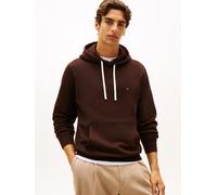 Hoodie TOMMY HILFIGER "ESS SEASONAL FLEECE HOODY mit Kapuze und Kängurutasche", Herren, Gr. M, chocolate, Sweatware, Obermaterial: 60% Baumwolle, 40% Polyester, bequem hüftlang, elastischer Bund, Swea