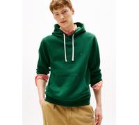 Hoodie TOMMY HILFIGER "ESS SEASONAL FLEECE HOODY mit Kapuze und Kängurutasche", Herren, Gr. M, grün (ornamental grün), Sweatware, Obermaterial: 60% Baumwolle, 40% Polyester, bequem hüftlang, elastisch