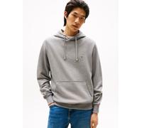 Hoodie TOMMY HILFIGER "ESSENTIAL TERRY", Herren, Gr. L, medium grau heather, Sweatware, Obermaterial: 100% Baumwolle, regular fit, Sweatshirts Hoodie, mit Tunnelzug und Flag-Stickerei (89343937-L) med