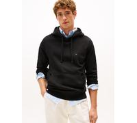 Hoodie TOMMY HILFIGER "ESSENTIAL TERRY", Herren, Gr. M, schwarz, Sweatware, Obermaterial: 100% Baumwolle, regular fit, Sweatshirts Hoodie, mit Tunnelzug und Flag-Stickerei (84862869-M) schwarz