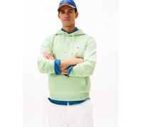 Hoodie TOMMY HILFIGER "ESSENTIAL TERRY", Herren, Gr. S, opal grün, Sweatware, Obermaterial: 100% Baumwolle, regular fit, Sweatshirts Hoodie, mit Tunnelzug und Flag-Stickerei (48962211-S) opal grün