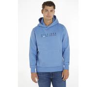 Hoodie TOMMY HILFIGER "HILFIGER NEW YORK HOODY", Herren, Gr. S, blau, Sweatware, Obermaterial: 63% Baumwolle, 37% Polyester, unifarben, regular fit hüftbedeckend, Rippbündchen, Sweatshirts Hoodie, mit