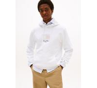 Hoodie TOMMY HILFIGER "ITHACA FLAG HOODIE", Herren, Gr. L, weiß, Sweatware, Obermaterial: 100% Baumwolle, Rippbündchen, Sweatshirts Hoodie (67154700-L) weiß