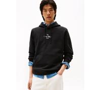 Tommy Hilfiger Herren Hoodie Outline Flag Script mit Kapuze, Schwarz (Black), M