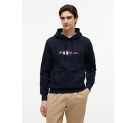 Hoodie TOMMY HILFIGER "SCRIPT FLAG HOODIE", Herren, Gr. L, desert sky, Sweatware, Obermaterial: 100% Baumwolle, regular fit normal, Bündchen, Sweatshirts Hoodie, mit Flag-Grafik und Tunnelzug (1698730