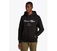 Hoodie TOMMY HILFIGER "SCRIPT LOGO HOODY", Herren, Gr. M, schwarz, Sweatware, Obermaterial: 63% Baumwolle, 37% Polyester, regular fit hüftlang, Rippbündchen, Sweatshirts Hoodie, mit aufgesticktem Logo